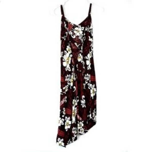 NWT Beautiful Asymmetrical Floral Slip Dress - Picture 2 of 8